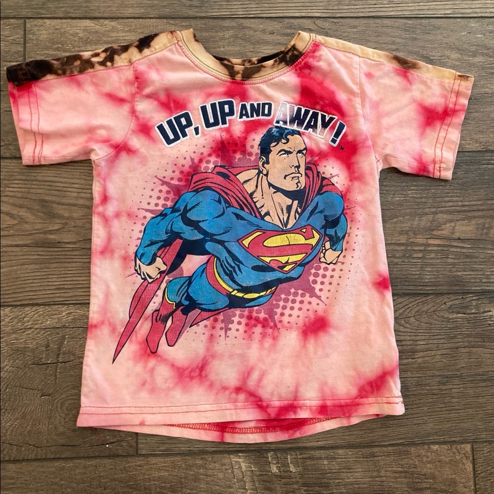 Up-Cycled Superman Bleach Dyed T-Shirt